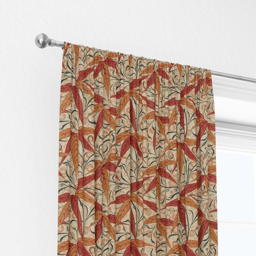 William Morris Bamboo Russet Siena Curtains Made to Measure Drapes Designer Home Decor.