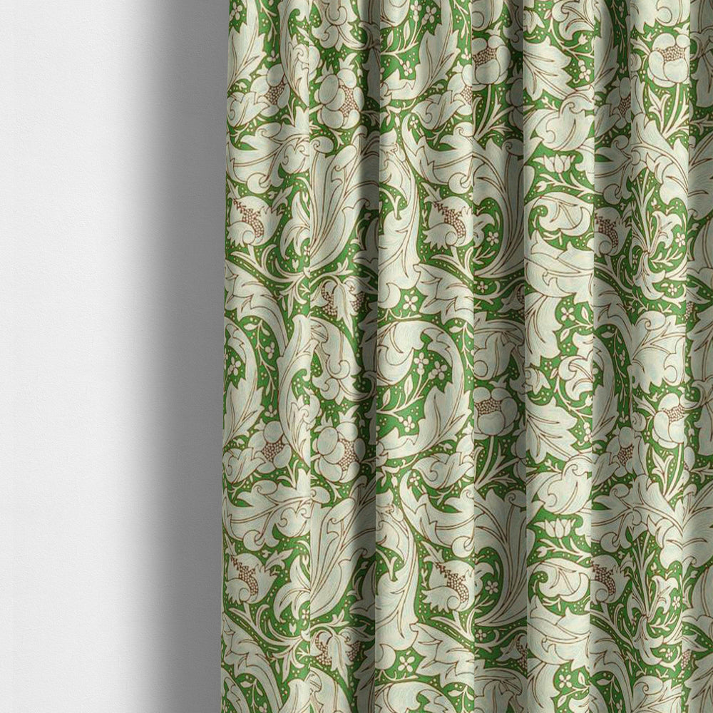 William Morris Bachelors Button Leaf Green Sky Curtains Made to Measure Drapes Designer Home Decor.