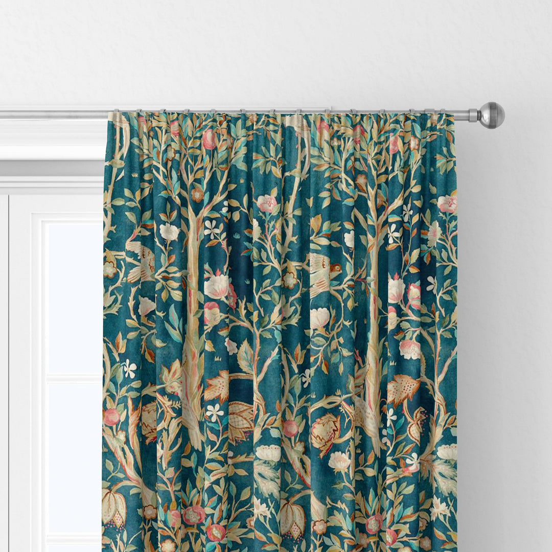William Morris Melsetter Indigo Curtains Made to Measure Drapes Designer Home Decor.