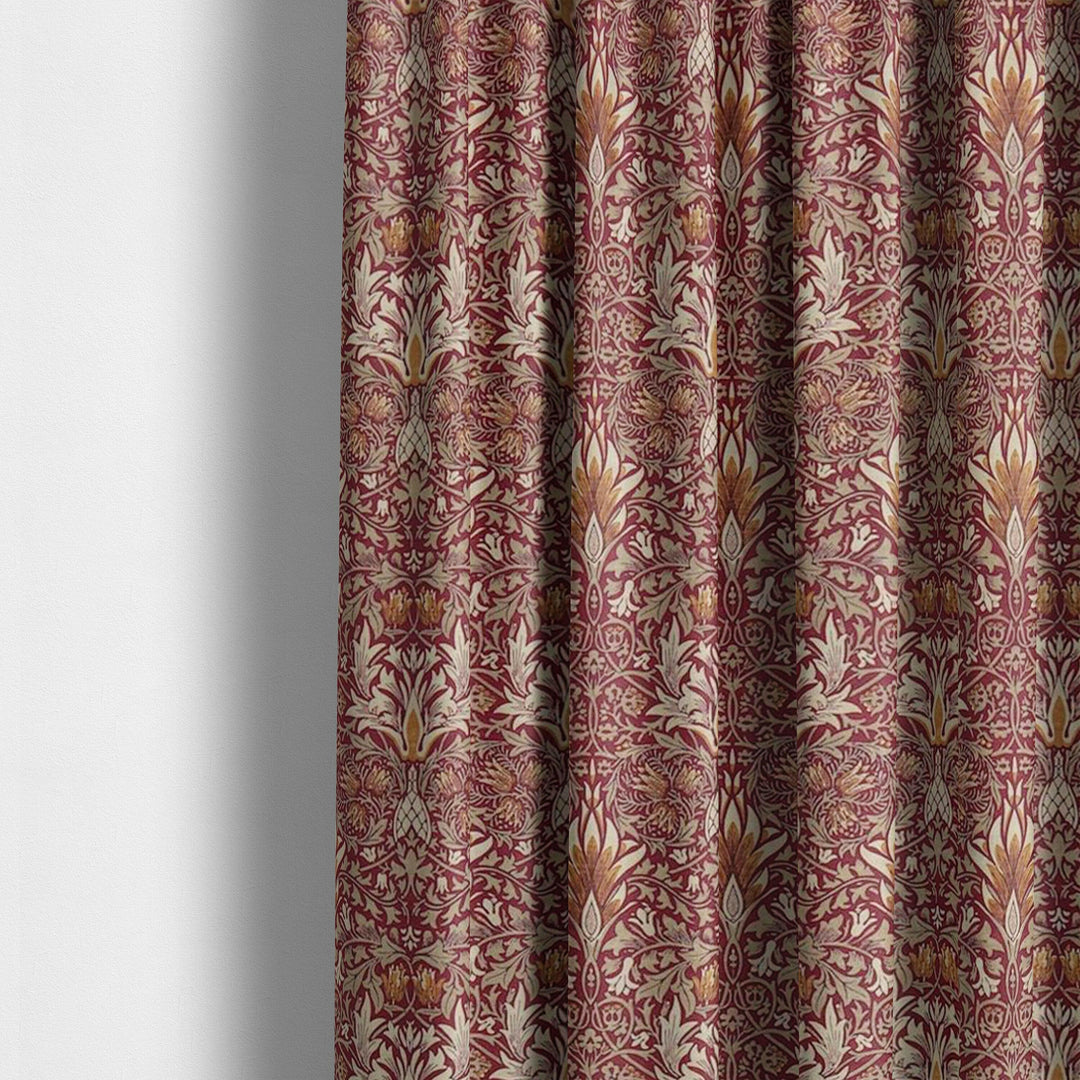 William Morris Snakeshead Claret / Gold Curtains Made to Measure Drapes Designer Home Decor.