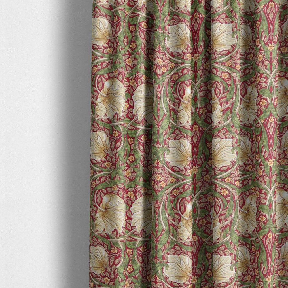 William Morris Pimpernel Red Thyme Curtains Made to Measure Drapes Designer Home Decor.