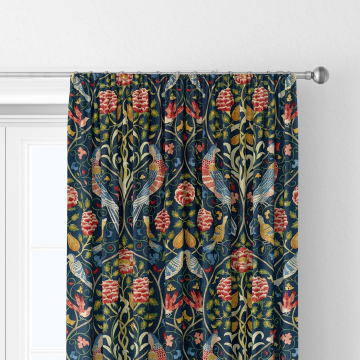 William Morris Seasons by May Indigo Curtains Made to Measure Drapes Designer Home Decor.