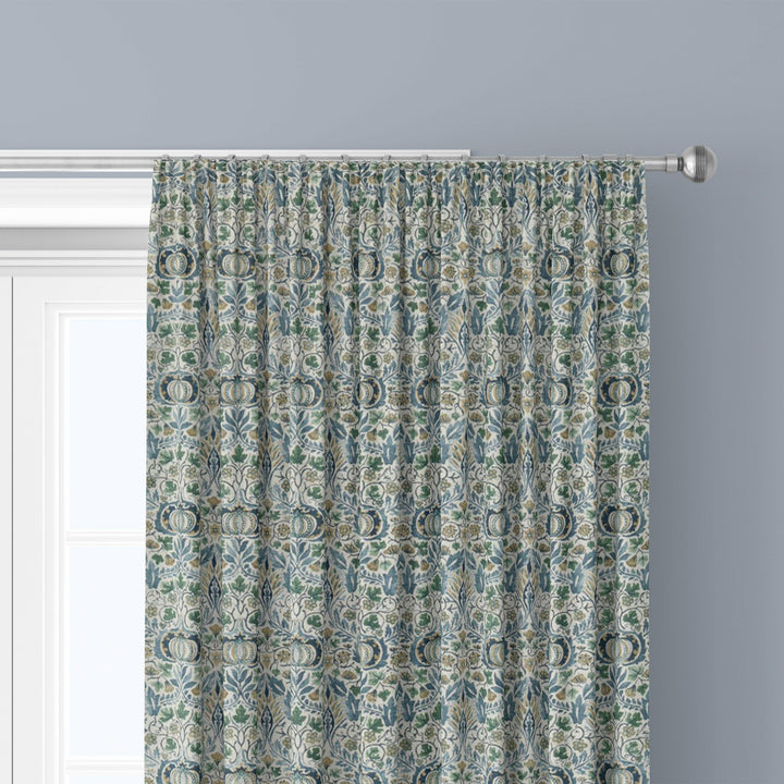 William Morris Little Chintz Blue Fennel Curtains Made to Measure Drapes Designer Home Decor.