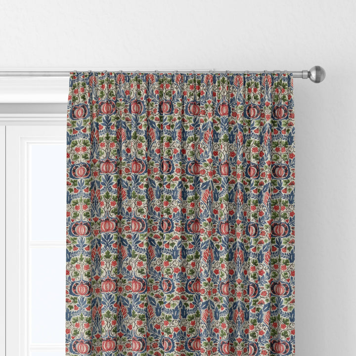 William Morris Little Chintz Indigo Carmine Curtains Made to Measure Drapes Designer Home Decor.