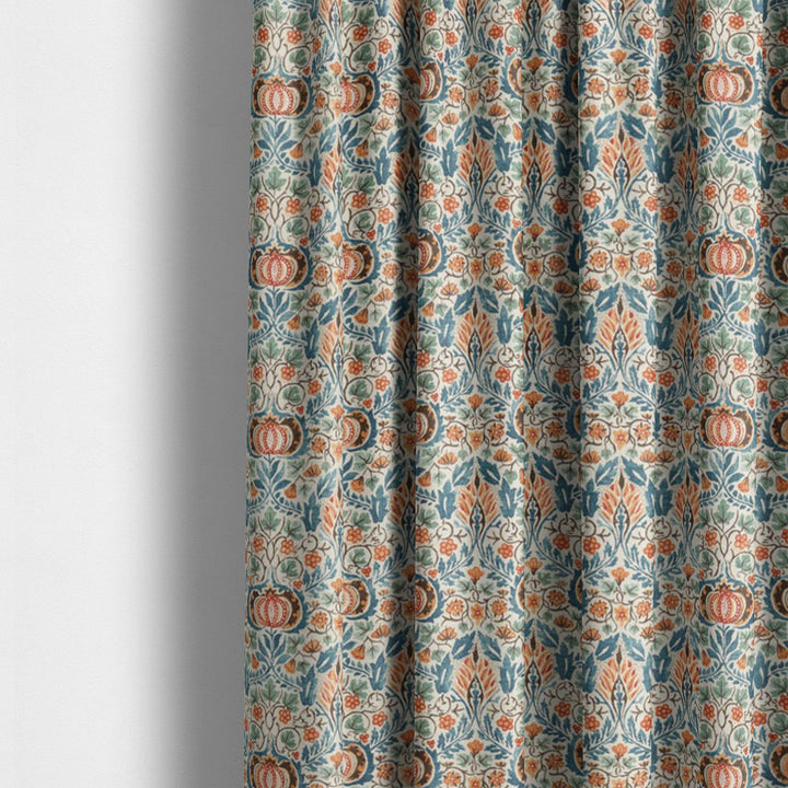 William Morris Little Chintz Teal Saffron Curtains Made to Measure Drapes Designer Home Decor.