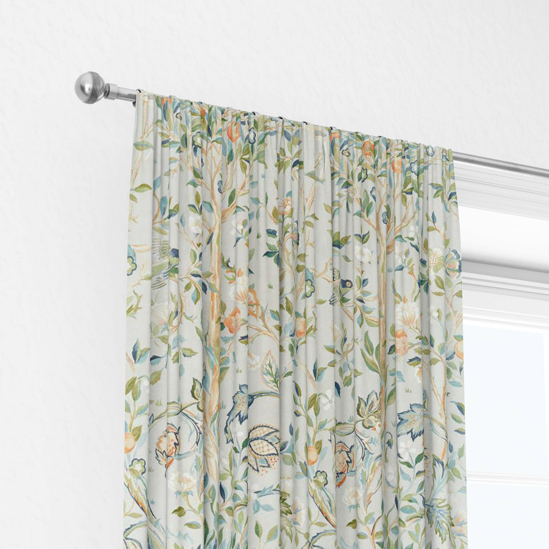 William Morris Melsetter Grey Curtains Made to Measure Drapes Designer Home Decor.