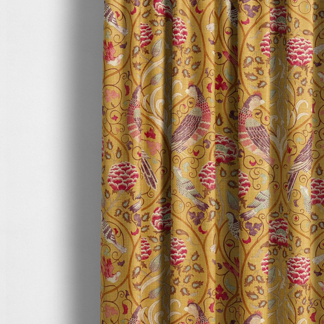 William Morris Seasons by May Saffron Curtains Made to Measure Drapes Designer Home Decor.