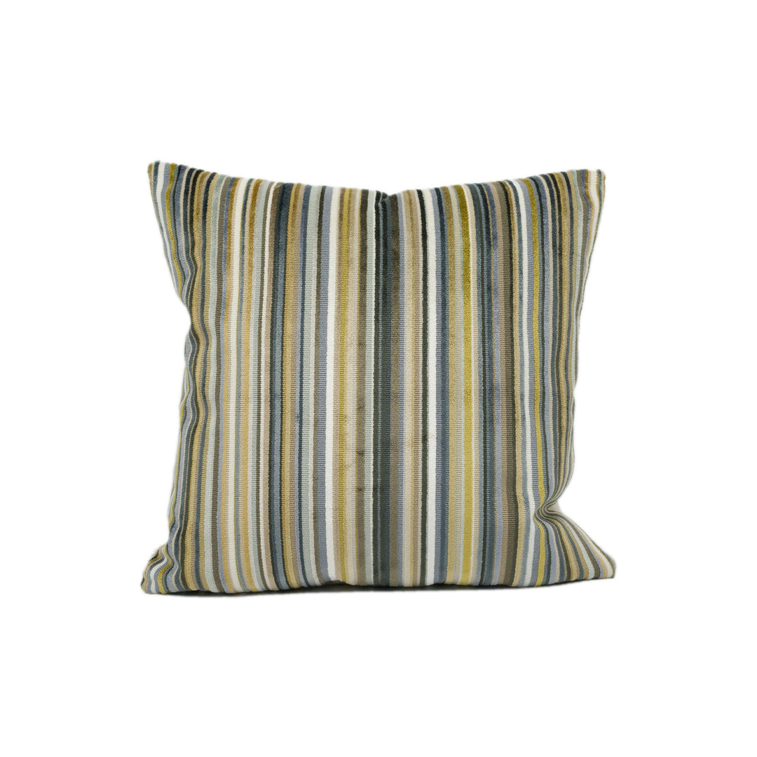 Romo - Parada Peony - Cumin - Chic Striped Velvet Cushion Cover - Handmade Throw Pillow - Designer Home Décor.