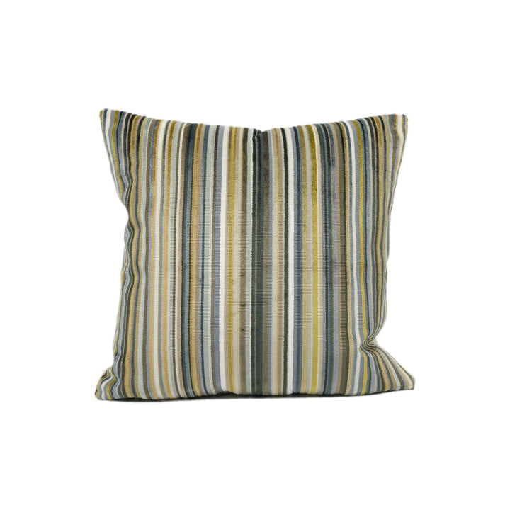 Romo - Parada Peony - Cumin - Chic Striped Velvet Cushion Cover - Handmade Throw Pillow - Designer Home Décor.