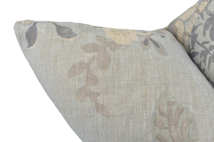 Anna French x Thibaut - Fairbanks - Spa Blue - Stunning 1920's Floral Designer Cushion - Blue Japanese Vase Pillow - Custom Piped Thibaut.