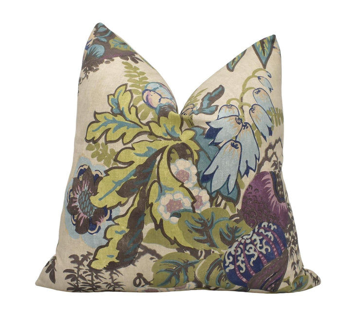 a pillow with a floral design on it