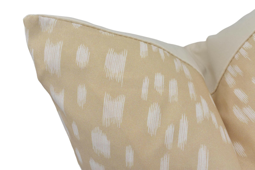 Brunschwig & Fils - Les Touches - Sand - Signature Animal Print Cushion Cover - Contemporary Neutral Cat Print Cotton Throw Pillow Handmade.