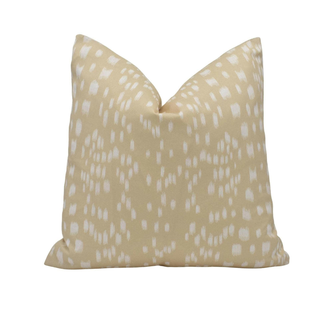 Brunschwig & Fils - Les Touches - Sand - Signature Animal Print Cushion Cover - Contemporary Neutral Cat Print Cotton Throw Pillow Handmade.