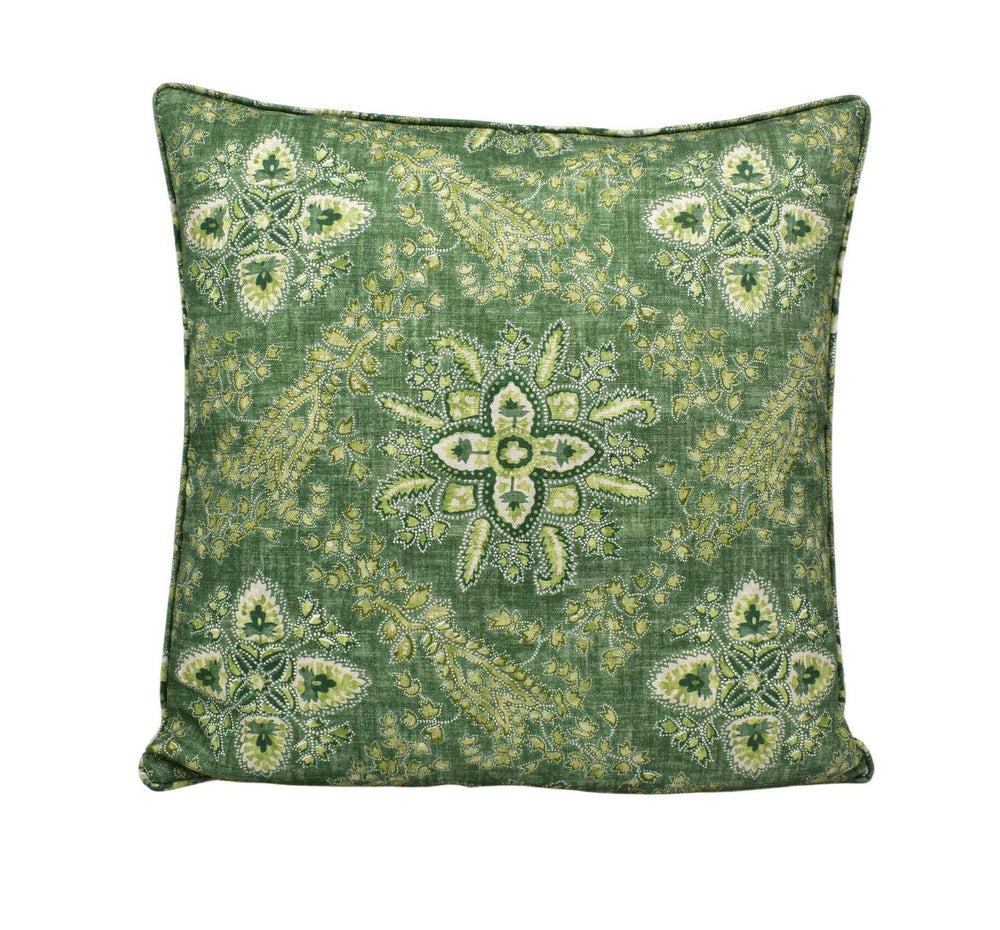 GP & J Baker - Cashmira - Emerald - Elegant Traditional Green Indienne Designer Floral Cushion Cover Vibrant Indian Boho Custom Baker Pillow.