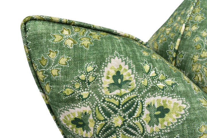 GP & J Baker - Cashmira - Emerald - Elegant Traditional Green Indienne Designer Floral Cushion Cover Vibrant Indian Boho Custom Baker Pillow.
