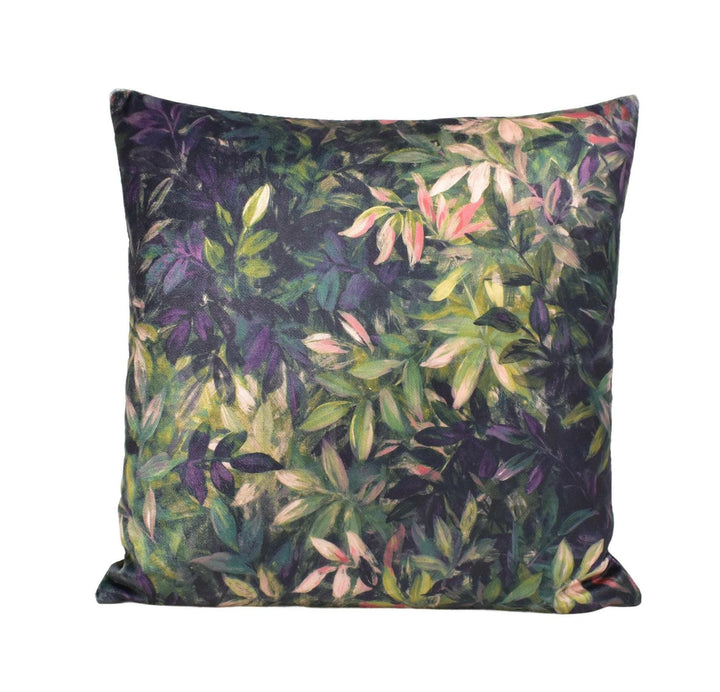 Clarke and Clarke - Congo - Amethyst / Emerald - Dramatic Rainforest Velvet Designer Cushion Cover - Botanical Purple Green Tropical African.