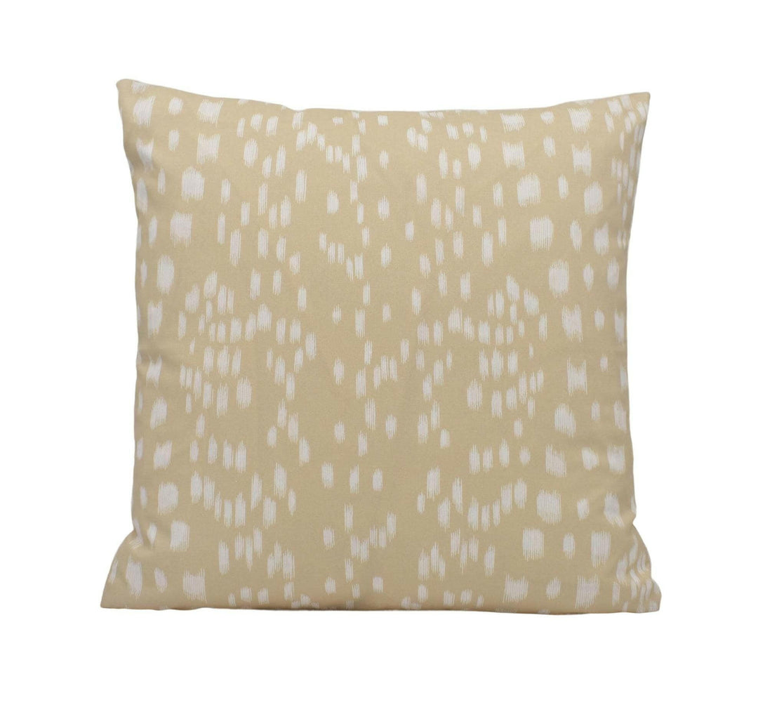 Brunschwig & Fils - Les Touches - Sand - Signature Animal Print Cushion Cover - Contemporary Neutral Cat Print Cotton Throw Pillow Handmade.