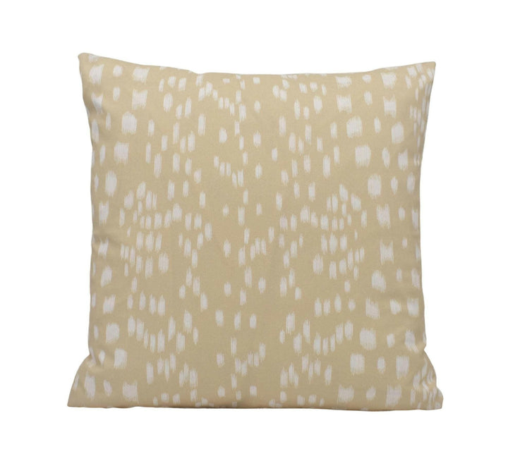 Brunschwig & Fils - Les Touches - Sand - Signature Animal Print Cushion Cover - Contemporary Neutral Cat Print Cotton Throw Pillow Handmade.