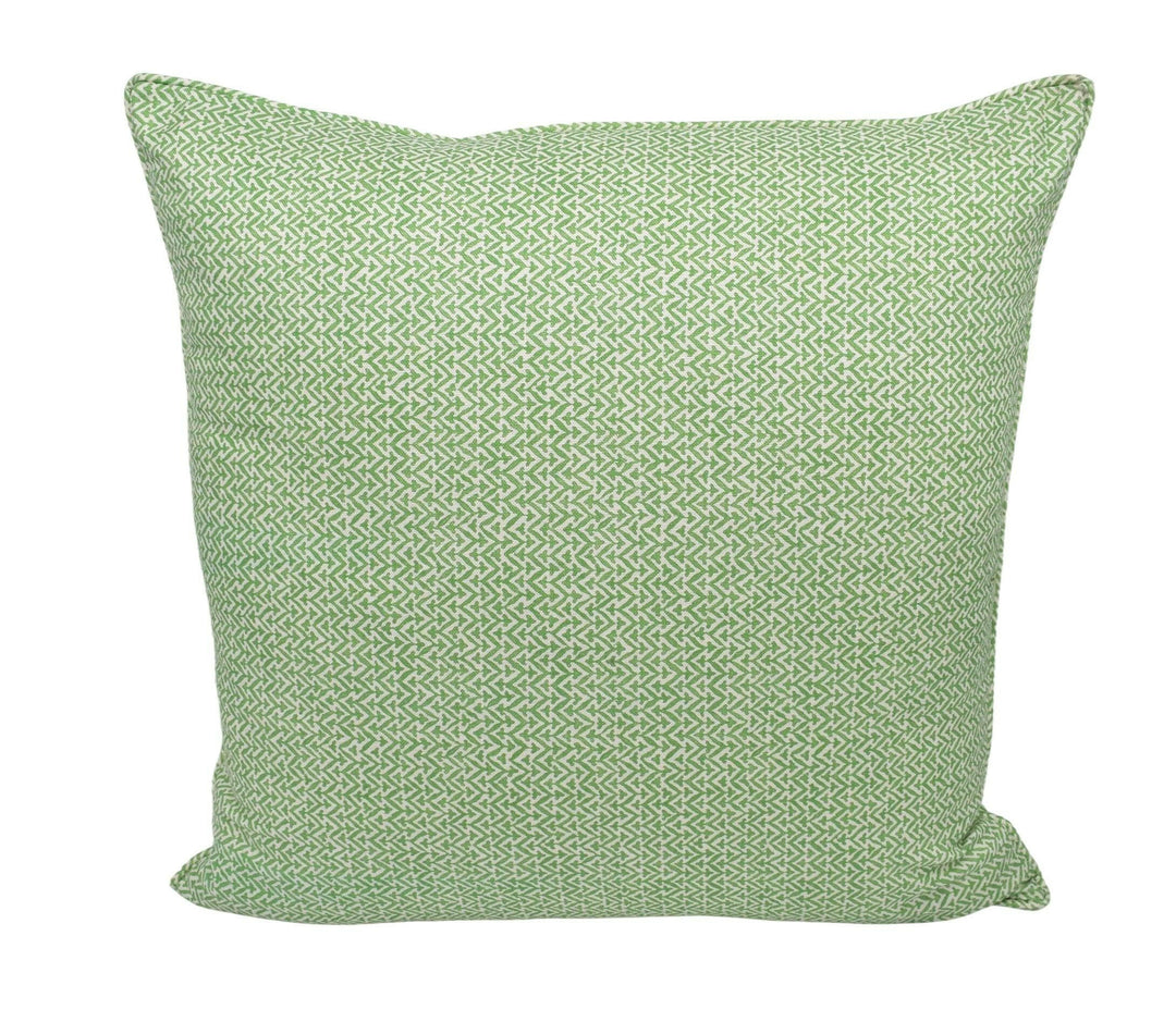GP & J Baker - Tilly - Green - Stylish Versatile Geometric Designer Cushion Cover - Modern Sage Beige Zig Zag Stripe Cotton Custom Pillow.