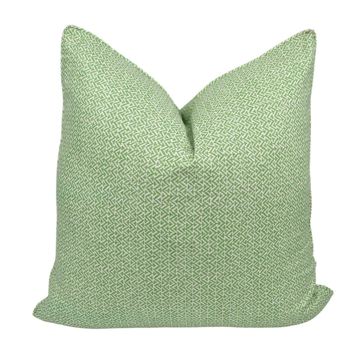 GP & J Baker - Tilly - Green - Stylish Versatile Geometric Designer Cushion Cover - Modern Sage Beige Zig Zag Stripe Cotton Custom Pillow.