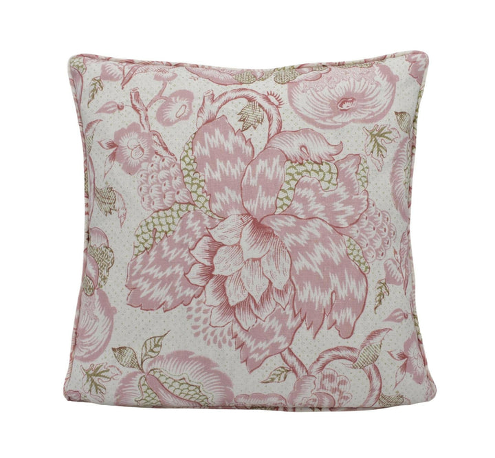 Thibaut - Westmont - Blush - Antique French Jacobean Floral Designer Cushion Cover - Pink White Classic Traditional Trailing Flowers Pillow.