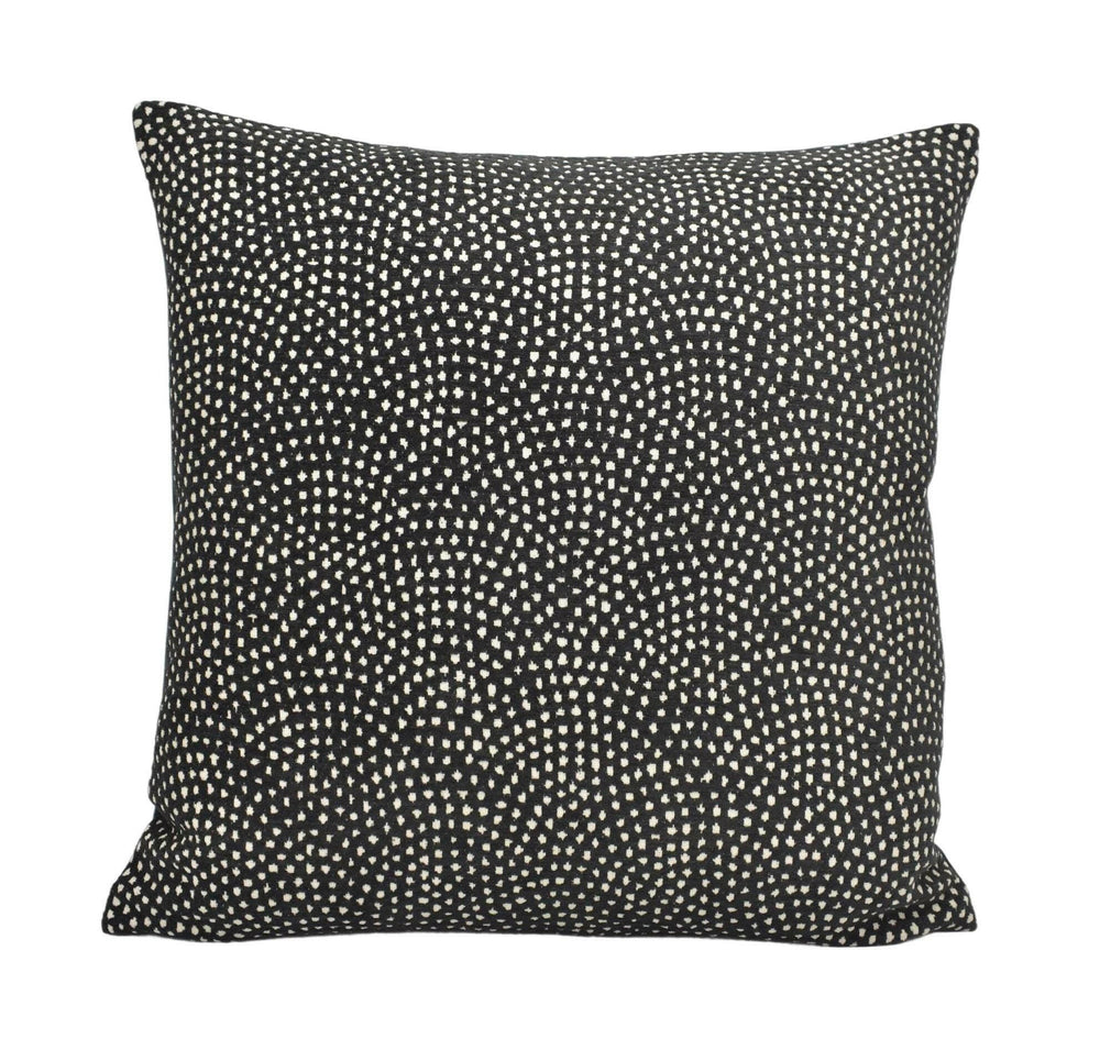 Clarke & Clarke - Nebula - Noir - Luminous Chenille Weave Designer Cushion Cover - Black White Geometric Dotty Circle Pillow - Chic Soft Dot.