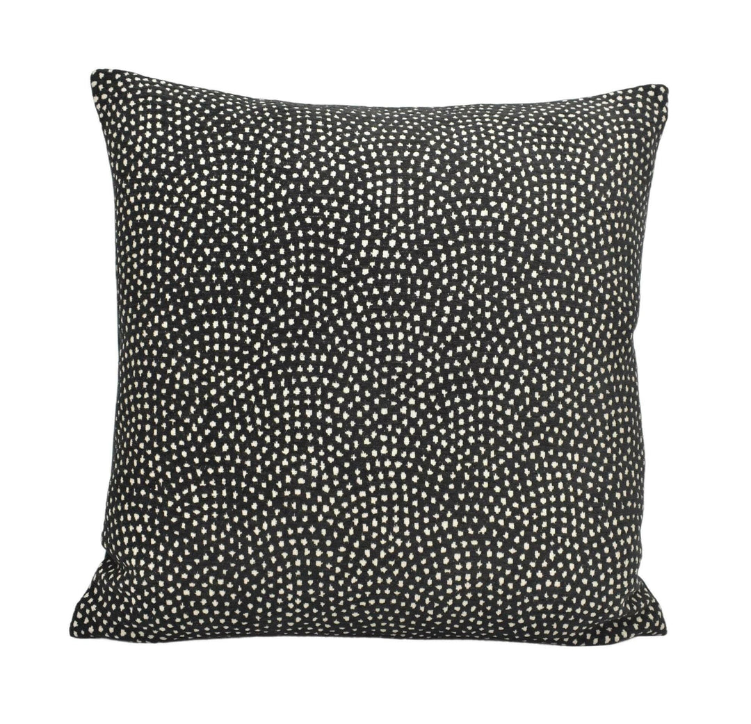 Clarke & Clarke - Nebula - Noir - Luminous Chenille Weave Designer Cushion Cover - Black White Geometric Dotty Circle Pillow - Chic Soft Dot.