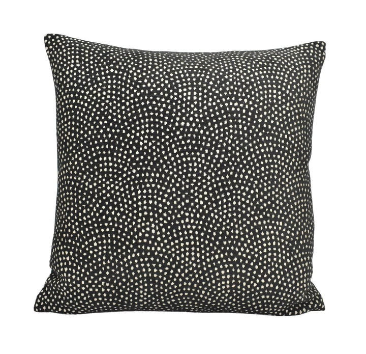 Clarke & Clarke - Nebula - Noir - Luminous Chenille Weave Designer Cushion Cover - Black White Geometric Dotty Circle Pillow - Chic Soft Dot.
