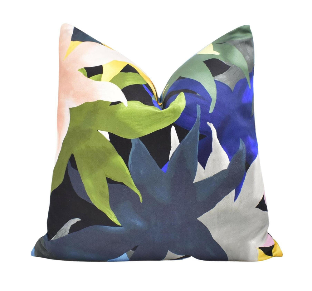 Christian Lacroix x Designers Guild - Iris Des Marais - Taureau - Colourful Abstract French Floral Cushion - Black Modern Marsh Iris Pillow.