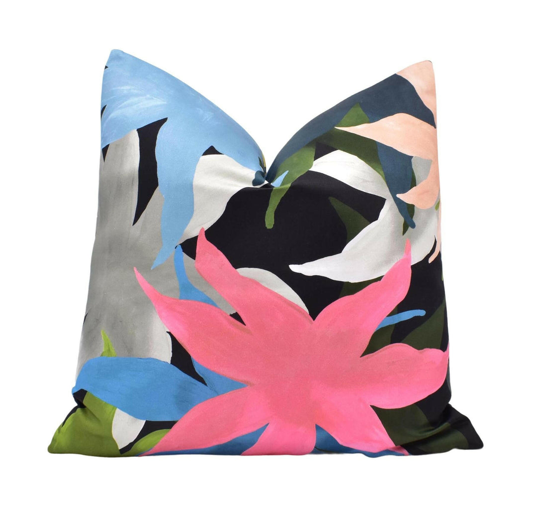 Christian Lacroix x Designers Guild - Iris Des Marais - Taureau - Colourful Abstract French Floral Cushion - Black Modern Marsh Iris Pillow.