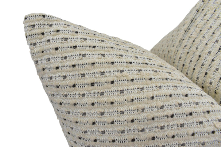 Harlequin - Aelius - Mineral / Ivory - Luxury Sustainable Speckled Weave Cushion Cover - Cream Grey Thick Woven Outdoor Garden Pillow.